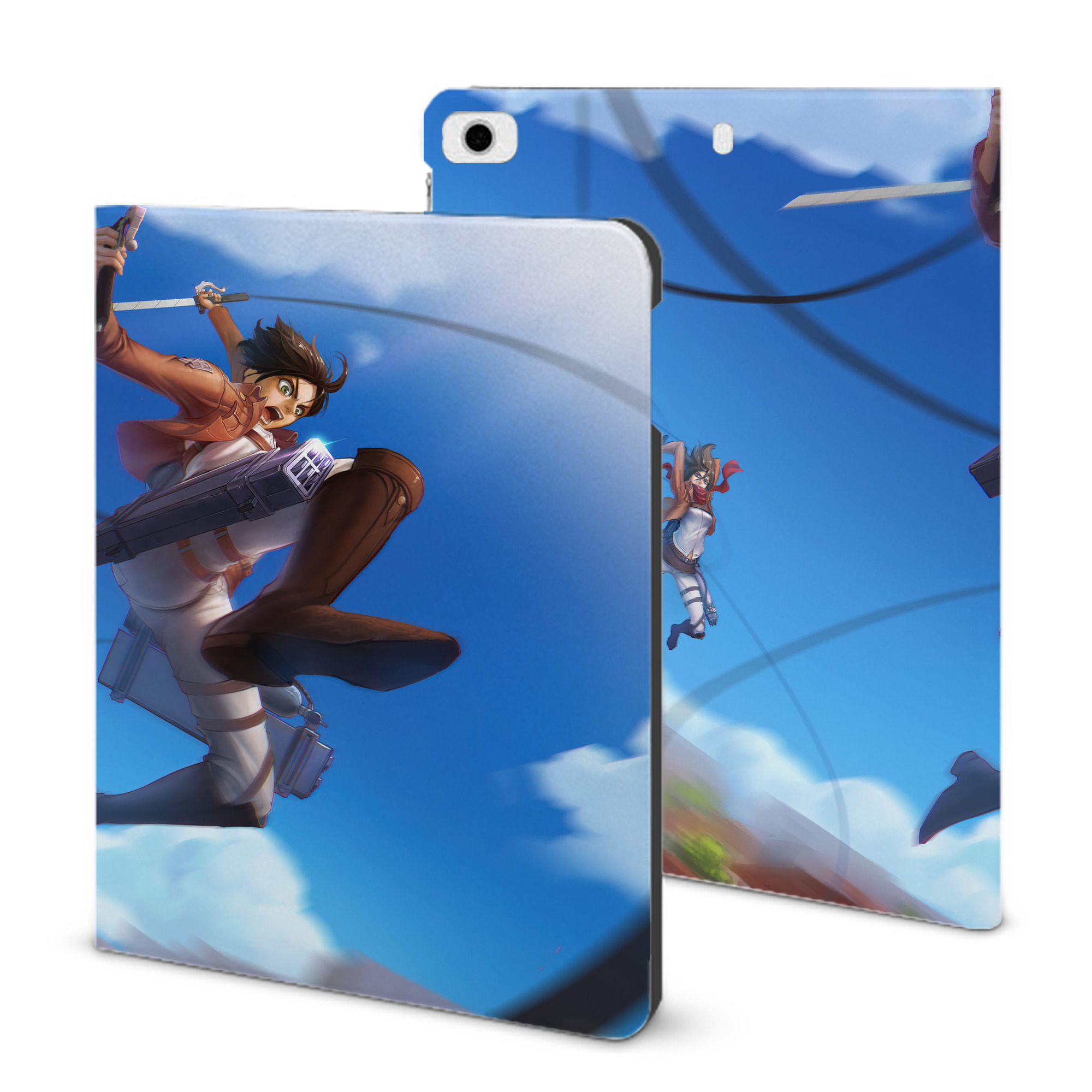 （画像用） 進撃の巨人 Attack on Titan IPad ケース ブック型 PUレザー TPU 耐衝撃 軽量 薄型 ペン収納なし 全面保護 IPad 各モデル対応